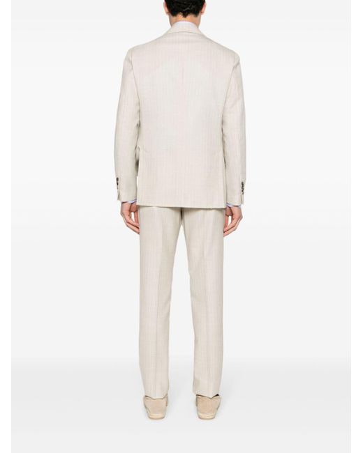 Lardini White Pinstriped Lightweight-wool Suit for men