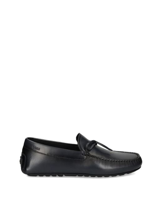 Boss Black Tie Driving Boat Shoes for men