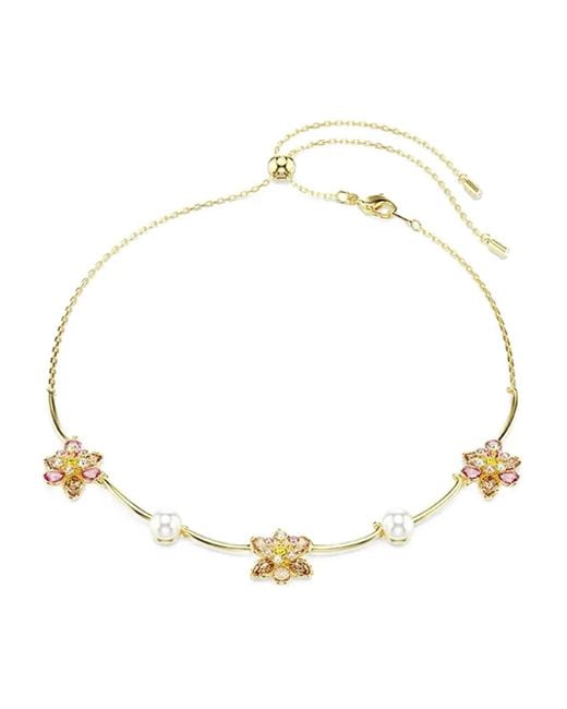 Swarovski Metallic Idyllia Pearl Detail Necklace