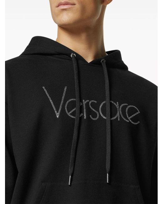 Versace 1978 Re-Edition embellished-logo hoodie in Black für Herren