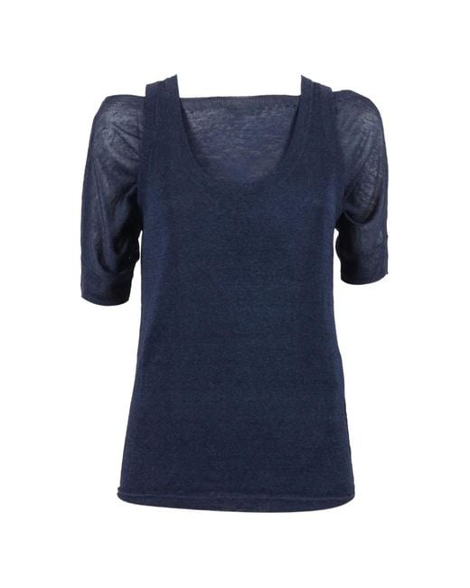 P.A.R.O.S.H. Blue Babylon Layered-Effect Top