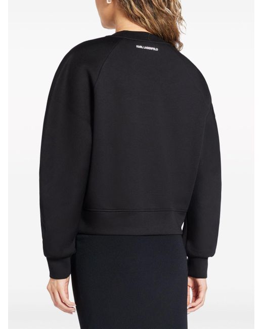 Karl Lagerfeld Sweater Met Logoband En Uitgesneden Details in het Black