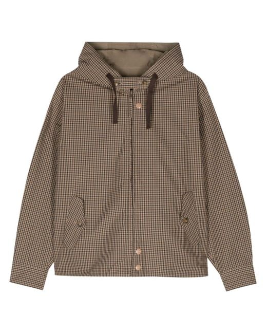 Baracuta Brown Checked Hooded Jacket for men
