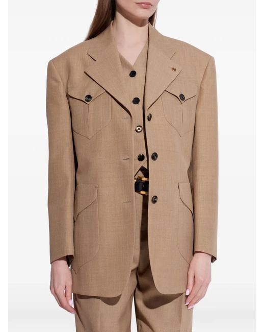 Versace Natural Buttoned Pocket Jacket