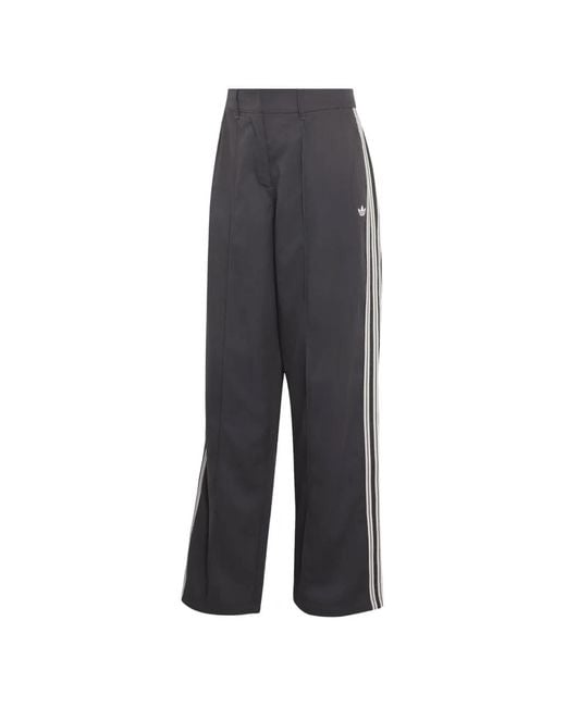 Adidas Gray Side-Stripe Logo-Embroidered Track Pants