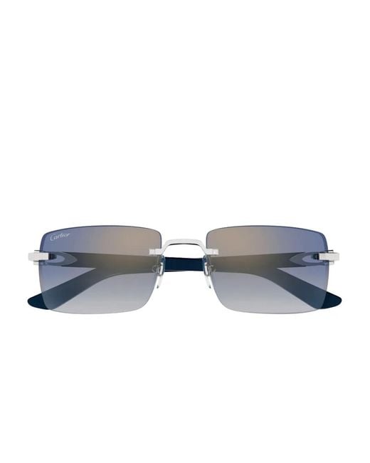 Cartier Blue Rectangle-Frame Sunglasses for men