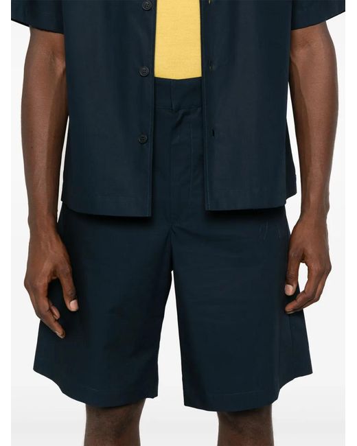 MODES GARMENTS Blue Poplin Bermuda Shorts for men