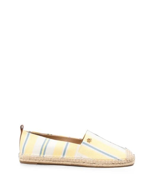 Ralph Lauren Natural Cameryn Iii Striped-Pattern Flat Espadrilles