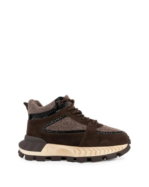 Linda Baumann Brown Panelled Sneakers