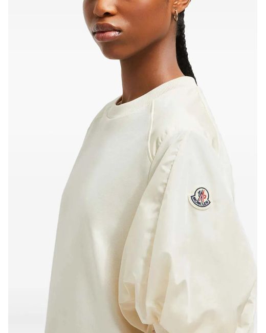 Moncler White Puff Sleeve Cotton T-Shirt