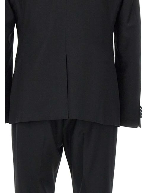 Corneliani Black Satin-Trim Three-Piece Suit for men