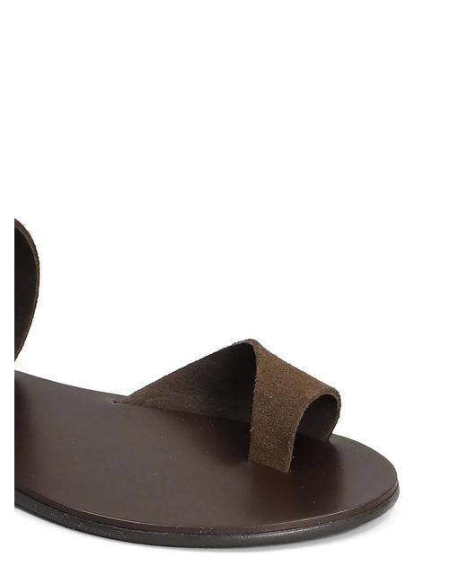 NICOLAS LAINAS Brown Toe-Strap Flat Sandals