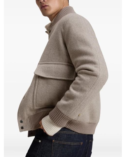 Woolrich Brown Twill-Weave Bomber Jacket for men