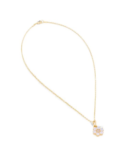 Hatton Labs White Flower-Pendant Cable-Link Necklace
