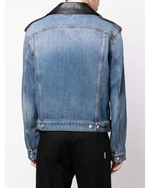 メンズ Alexander McQueen アレキサンダー・マックイーン パネル ライダースジャケット Black