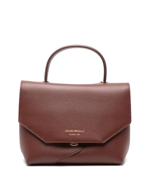 Emporio Armani Brown Leather Tote Bag