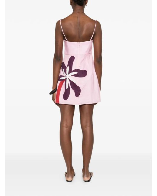 Cala De La Cruz Pink Roma Floral Mini Dress