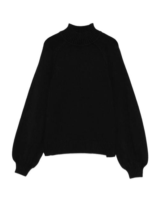 Twinset Trui Met Ballonmouwen En Hoge Hals in het Black