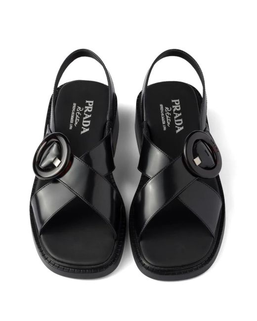 Prada レザー サンダル Black