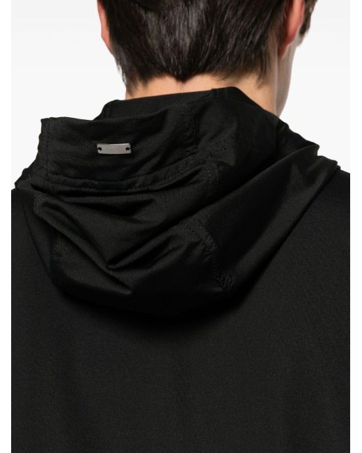 Herno Black Logo-patch Hooded Jacket for men