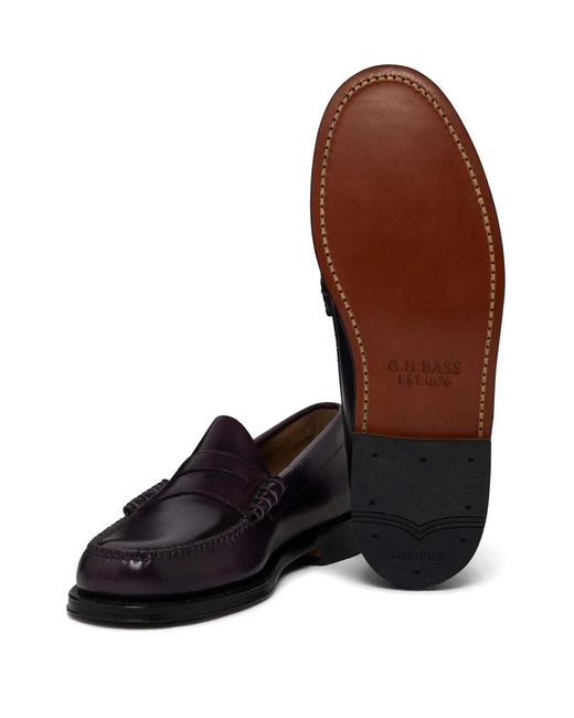 G.H.BASS White Weejuns Larson Penny Loafers for men