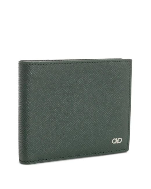Ferragamo Green Gancini Leather Wallet for men