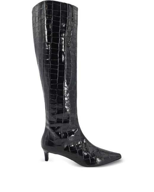Madison Maison Black 45Mm Croc-Effect Pointy-Toe Boots