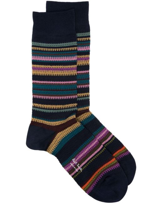 Chaussettes A Rayures Signature Paul Smith pour homme en coloris Bleu Lyst