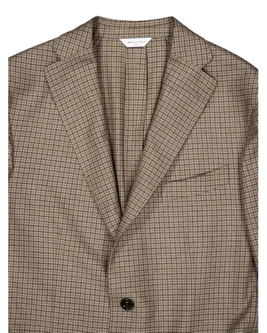 Boglioli Geruite Blazer Met Enkele Rij Knopen in het Brown voor heren