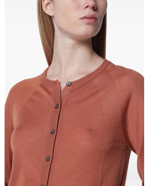 Roberto Collina Red Button-Up Cropped Cardigan