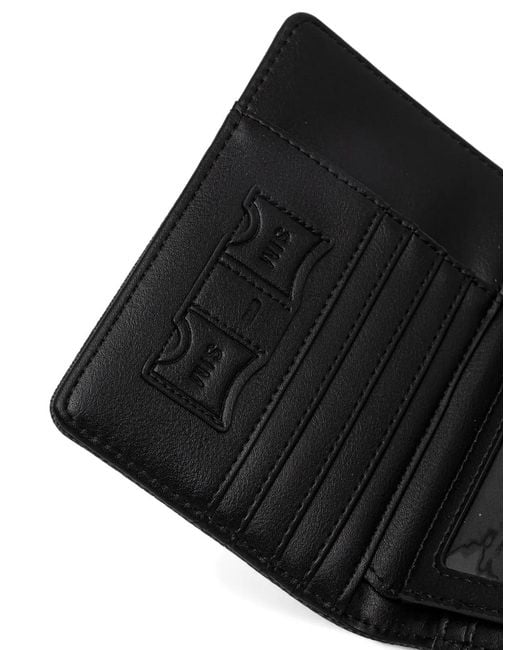 Guess Black Logo-Pattern Passport Case