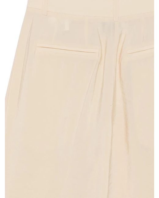 Alpha Studio White Pleated Trousers
