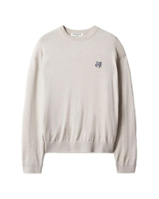Maison Kitsuné Pullover Mit Logo-Patch in White für Herren