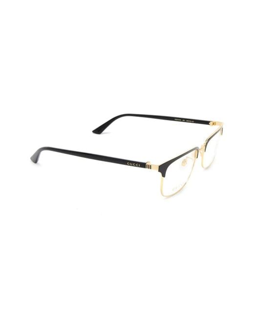 Gucci Black Square Frame Glasses for men