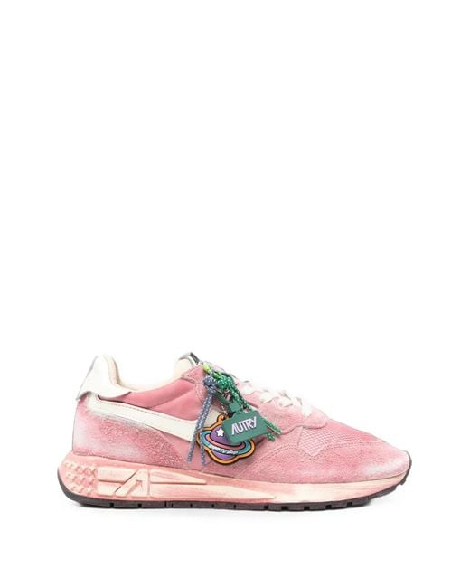 Autry Pink Reelwind Super Vintage Sneakers