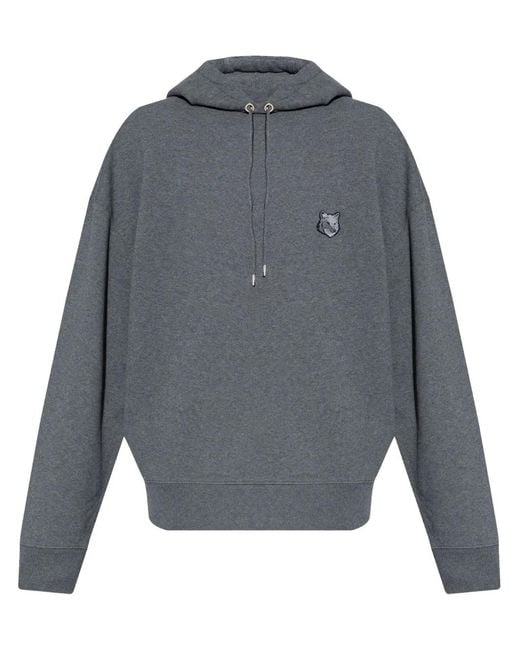 Maison Kitsuné Gray Bold Fox Head Patch Oversize Hoodie for men