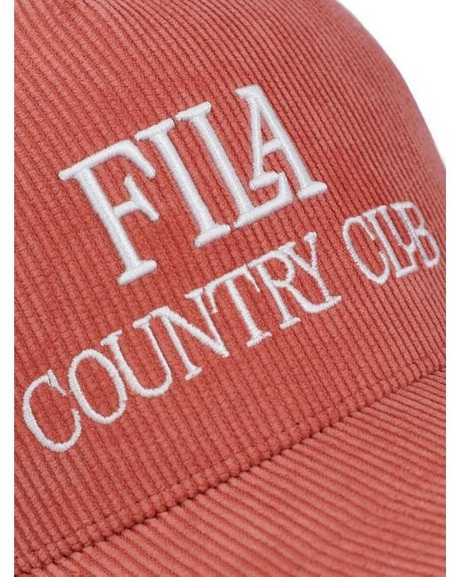 Fila Red Cody Corduroy Mesh-Back Cap