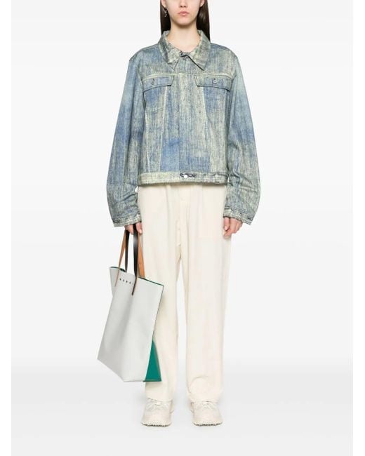 CAMPERLAB Blue Printed Denim Jacket