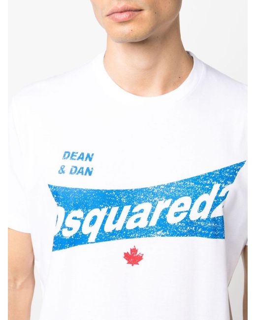 DSquared² T-Shirt mit Logo-Print in Blue für Herren