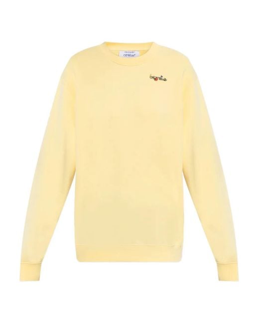 Off-White c/o Virgil Abloh Sweater Met Arrows-Print En Ronde Hals in het Yellow