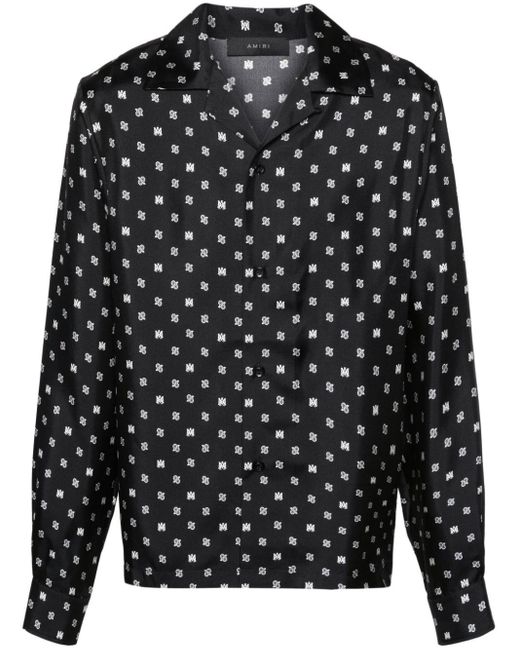 Amiri Zijden Overhemd Met Paisley-print in het Black voor heren