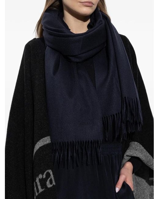 Sciarpa Con Frange di Max Mara in Blue