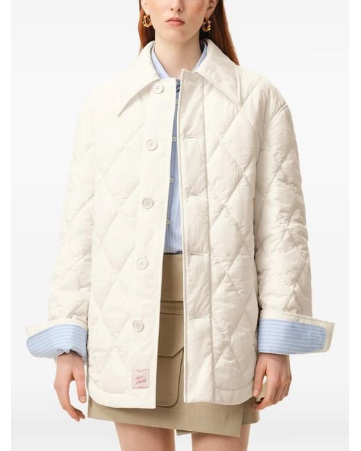 AMI White Padded Buttoned Jacket