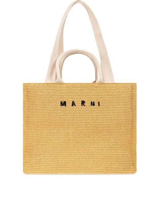 Borsa Tote Basket Grande di Marni in Natural