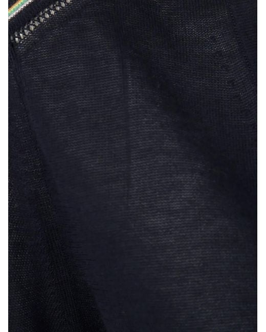 Paul Smith Blue Knitted Cardigan Button