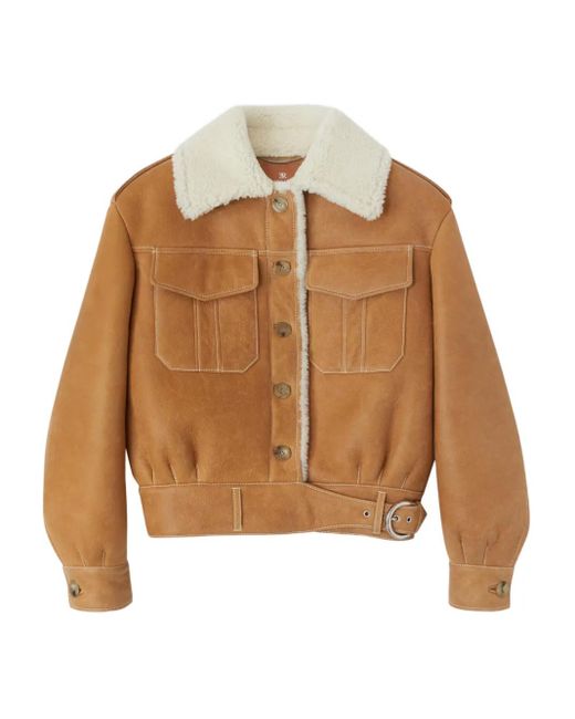Ermanno Scervino Brown Jacke mit Shearling-Kragen
