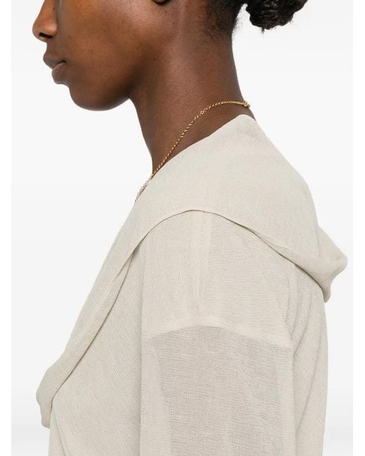 Giorgio Armani White Draped Layered Blouse