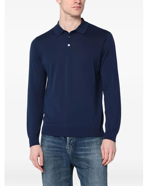Polo De Algodón Drumohr de hombre de color Blue