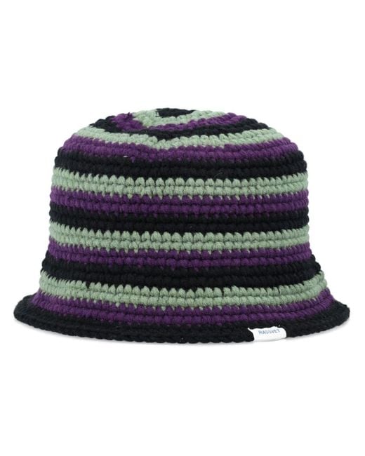 Rassvet (PACCBET) Blue Striped Crochet-knit Bucket Hat for men