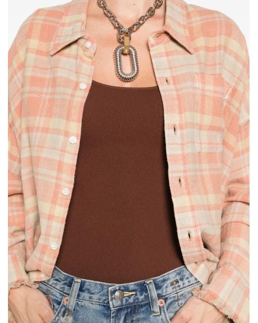 R13 Natural Checked Cotton Shirt